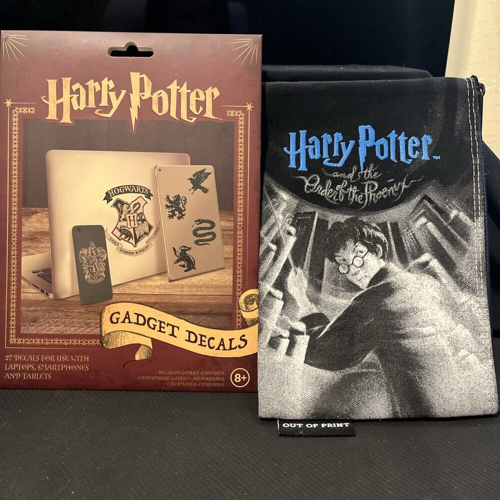 Out of Print Harry Potter and the Order of the Phoenix Zip Pouch + Gadget Decals